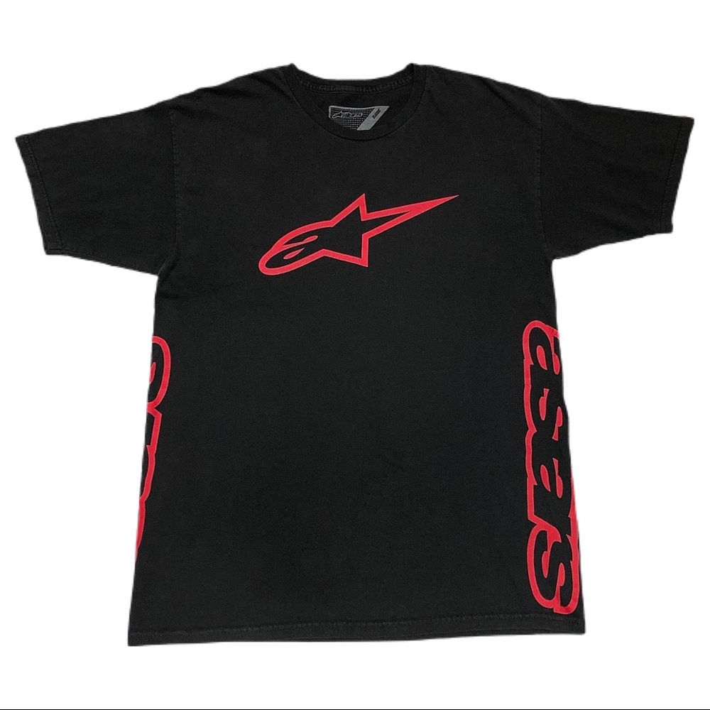 ALPINESTARS | Black and Red Logo Tee (L)
